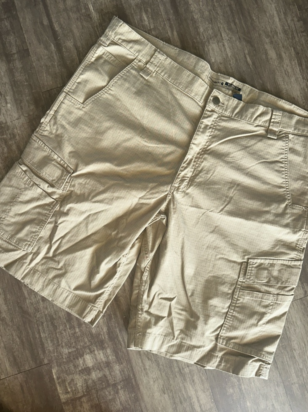 Carhartt Men's Tan Cargo Shorts - Lightweight Utility relaxed fit ripstop